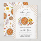 赤ちゃんを迎えるお祝いの会 Baby Shower のご案内 かわいいパイとひまわりとコーヒーカップ 招待状 (正面/裏面)