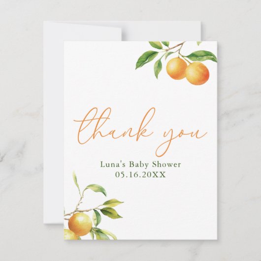 赤ちゃんを迎える準備ができました ベビーシャワー フラット サンキューカード (正面)