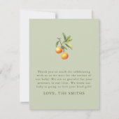 赤ちゃんを迎える準備ができました ベビーシャワー フラット サンキューカード (裏面)