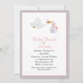 赤ちゃんを運ぶ幸せのトコトコ（ベビーシャワー招待状） 招待状 (正面)