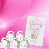 赤ちゃんアニマルサファリをピンクの熱気球で引き立てる 台座サイン