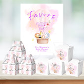 赤ちゃんアニマルサファリをピンクの熱気球で引き立てる 台座サイン