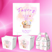 赤ちゃんアニマルサファリをピンクの熱気球で引き立てる 台座サイン