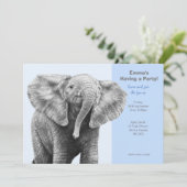 赤ちゃんアフリカゾウのパーティー招待状 招待状 (スタンド正面)