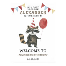 赤ちゃんアライグマの1歳の誕生日パーティーウェルカム