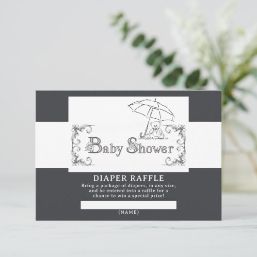 赤ちゃんアートシャワーおむつラッフル エンクロージャーカード (スタンド正面)