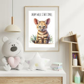 赤ちゃんアードウルフのぬりえ壁画 - サファリ動物プリント ポスター
