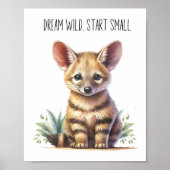 赤ちゃんアードウルフのぬりえ - サファリ動物プリント ポスター (正面)