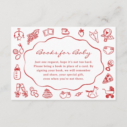 赤ちゃんイタリアンシャワー用チャオバンビノ本 エンクロージャーカード (正面)