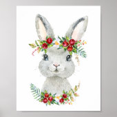 赤ちゃんウサギの森の動物の保育園 | かわいい壁アート ポスター (正面)