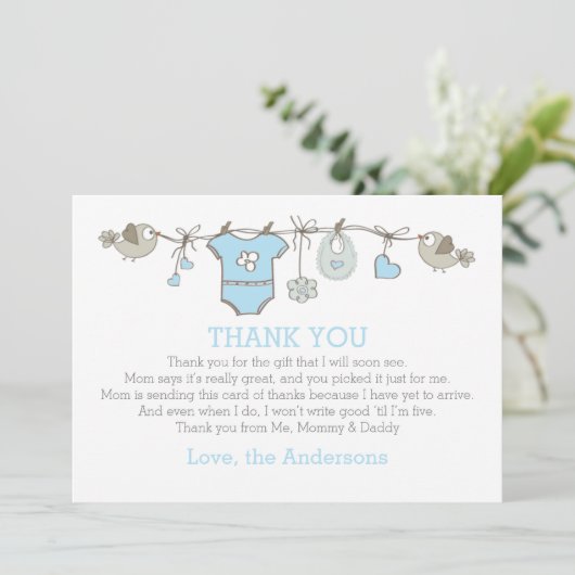 赤ちゃんエレガントのお感謝してい着物を着る サンキューカード (スタンド正面)