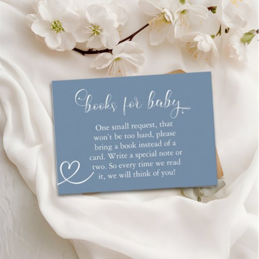 赤ちゃんエレガントシャワーモダン用ブルーボーホーブック エンクロージャーカード