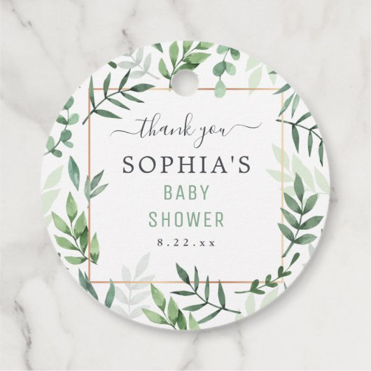 赤ちゃんエレガントシャワー水素朴色植物学 フェイバータグ (裏面)