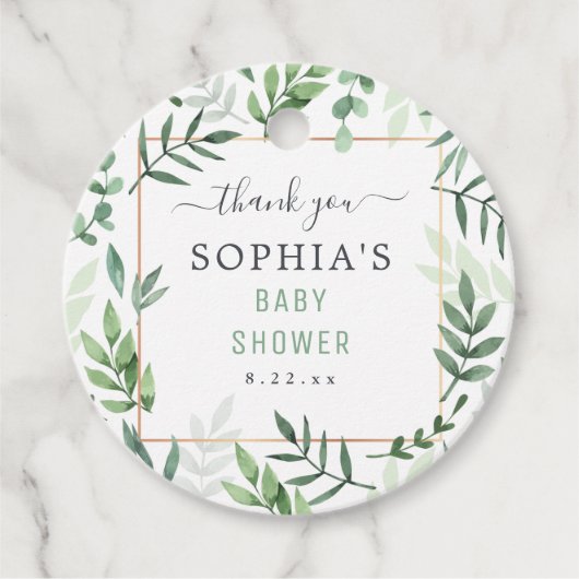 赤ちゃんエレガントシャワー水素朴色植物学 フェイバータグ (正面)