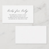 赤ちゃんエレガントシャワー用ミニマルシンプルリストのブック エンクロージャーカード (正面/裏面)