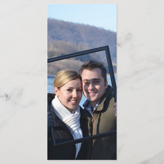 赤ちゃんエレガントブルーモダン写真のメ結婚ニュー メニュー (裏面)