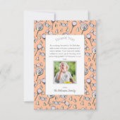 赤ちゃんオレンジ甘い小さな1つのキャンディありがとうカード サンキューカード (正面)