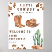 赤ちゃんカウボーイをお迎えするベビーシャワー ポスター (正面)
