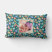 赤ちゃんカラフルのシャワーパーソナライズされた ランバークッション (裏面)