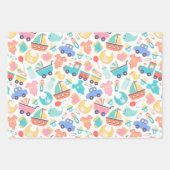 赤ちゃんカラフルのシャワー ラッピングペーパーシート (正面2)