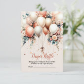 赤ちゃんカラフルシャワーピーチ白フローラバルーン エンクロージャーカード (スタンド正面)