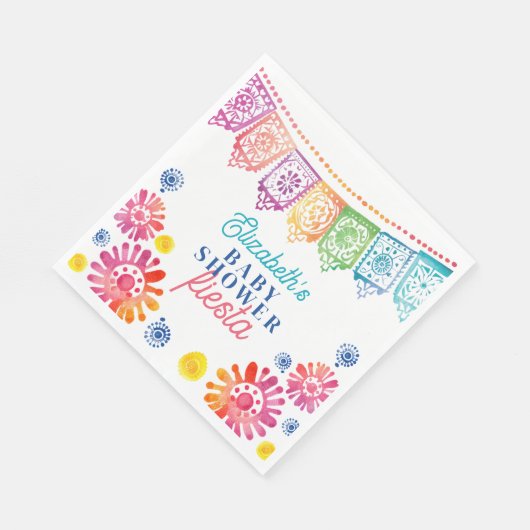 赤ちゃんカラフルシャワーメキシコフェスタ赤ちゃんシャワー スタンダードランチョンナプキン (角)