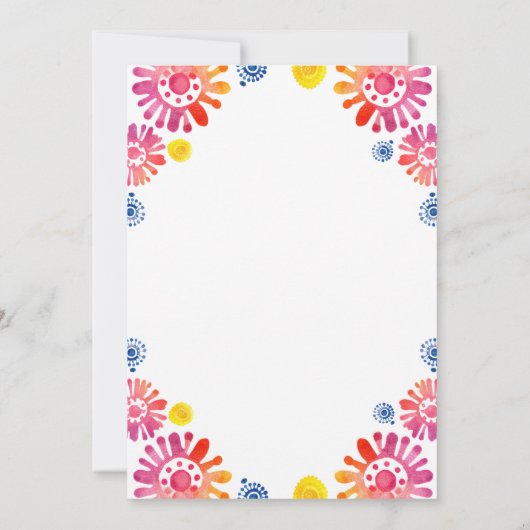 赤ちゃんカラフルシャワーメキシコフェスタ赤ちゃんシャワー 招待状 (裏面)