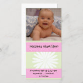 赤ちゃんガールアナウンスメントフォトカード 案内状 (正面/裏面)
