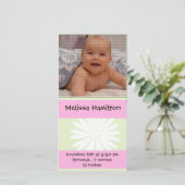 赤ちゃんガールアナウンスメントフォトカード 案内状 (スタンド正面)