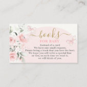 赤ちゃんガールカード用ピンクバタフライブック エンクロージャーカード (正面)