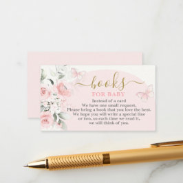 赤ちゃんガールカード用ピンクバタフライブック エンクロージャーカード