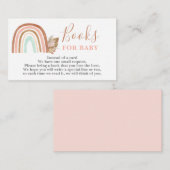 赤ちゃんガールカード用ピンク色のレインボーブック エンクロージャーカード (正面/裏面)