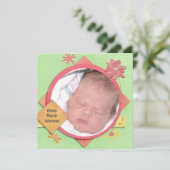 赤ちゃんガールシャワーとカスタム写真 招待状 (スタンド正面)