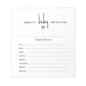 赤ちゃんガールシャワーゲームに40ページの涙の願い ノートパッド (正面)