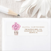 赤ちゃんガールシャワーピンク風船かわいい ラベル (インサイチュ)