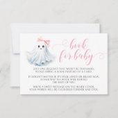 赤ちゃんガールシャワー用かわいいピンクの小さなブーブック 出欠カード (正面)