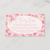 赤ちゃんガールシャワー用ピンクのイチゴ甘い本 エンクロージャーカード (正面)
