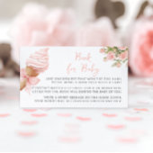 赤ちゃんガールシャワー用ピンクの夏アイスクリームブック エンクロージャーカード