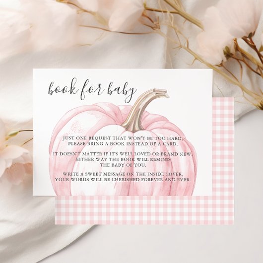 赤ちゃんガールシャワー用ピンクカボチャ本 出欠カード