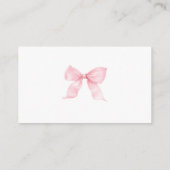 赤ちゃんガールシャワー用ピンクボウストロベリーブック エンクロージャーカード (裏面)