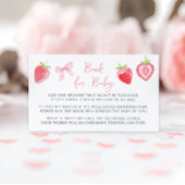 赤ちゃんガールシャワー用ピンクボウストロベリーブック エンクロージャーカード