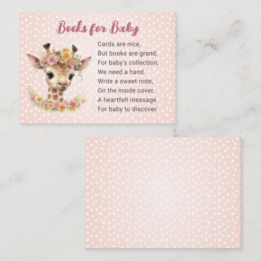 赤ちゃんガールワイルドアニマルサファリのためのキリンの本 エンクロージャーカード (正面/裏面)