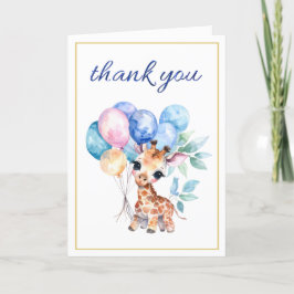 赤ちゃんキリンと風船 ありがとう サンキューカード