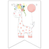 赤ちゃんキリンの花冠　保育園のインテリア・装飾 バンティングフラッグ (第2の旗)