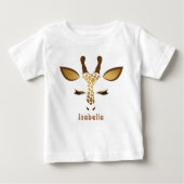 赤ちゃんキリンサファリ ワイルドな1歳の誕生日 ベビーTシャツ (正面)