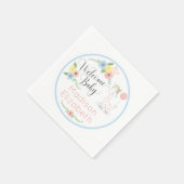 赤ちゃんキリン 花冠のカルフ ウェルカムベイビーシャワーパーティー スタンダードカクテルナプキン (角)