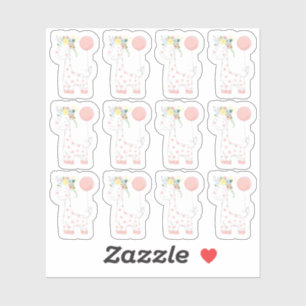 赤ちゃんキリン 花冠のナーセリー スクラップブック シート シール