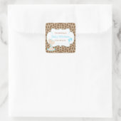 赤ちゃんキリン 青いシャワーブックプレート スクエアシール (バッグ)