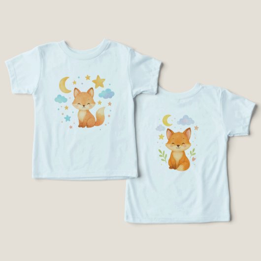 赤ちゃんギツネのボディスーツ (デザイン正面&裏面)
