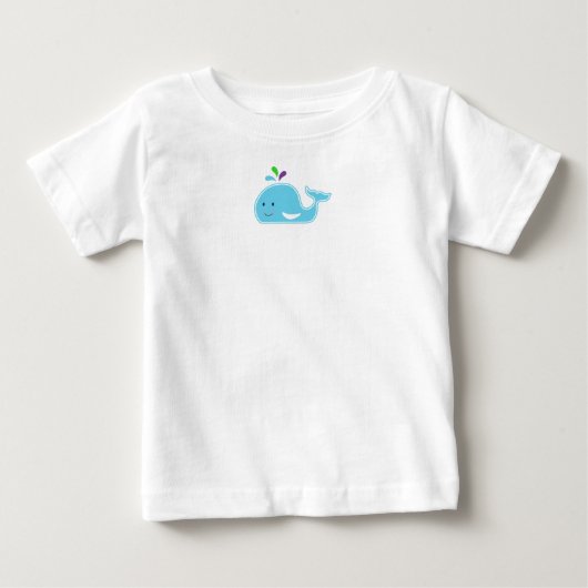 赤ちゃんクジラの女の子 ベビーTシャツ (正面)